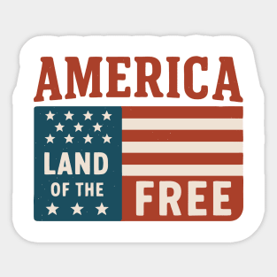 America land of the free flag grid art Sticker